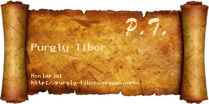 Purgly Tibor névjegykártya